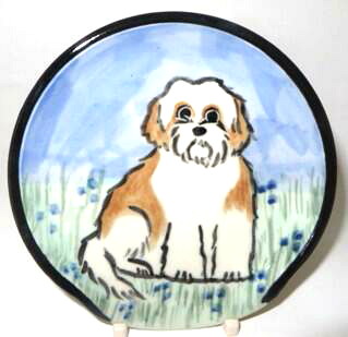 Shih Tzu Brown and White Puppy Cut -Deluxe Spoon Rest